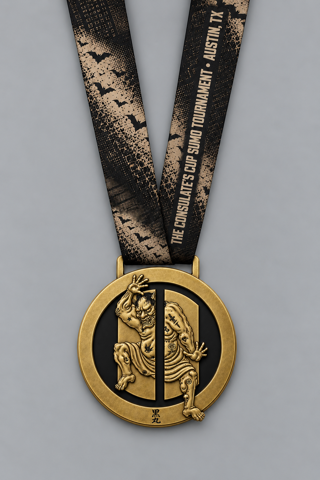 Bespoke sumo wrestling medal — The Consulate's Cup Sumo Tournament