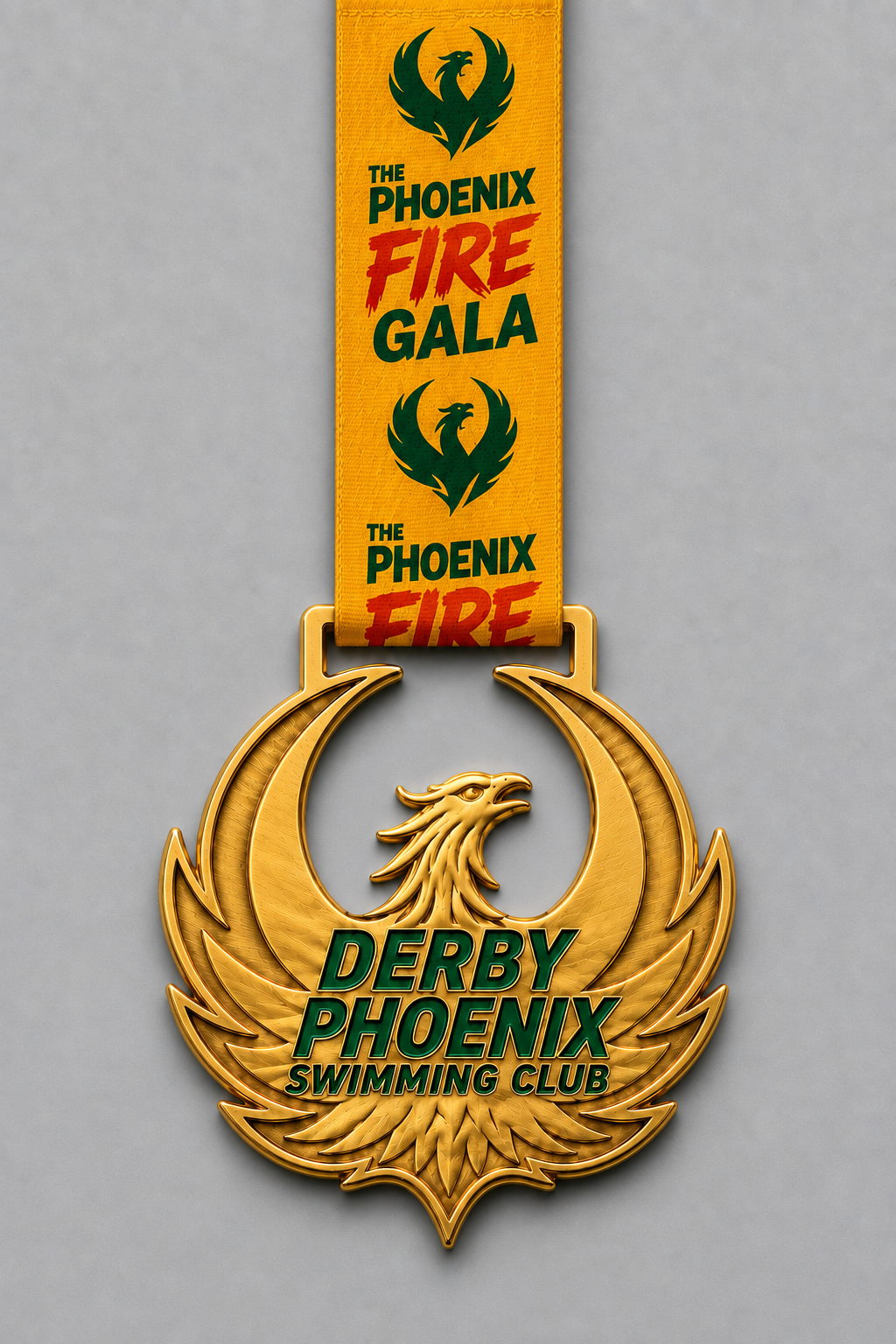 Bespoke swimming medal — Derby Phoenix Swimming Club