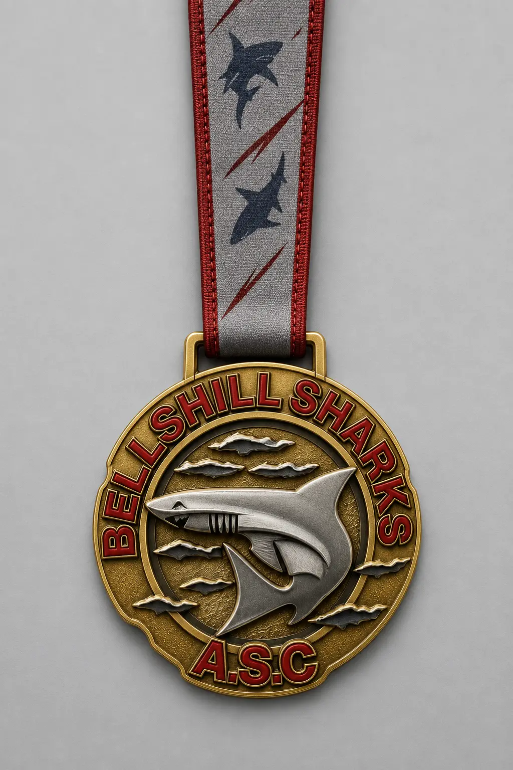 Bespoke swimming medal — Bellshill Sharks Swimming Club