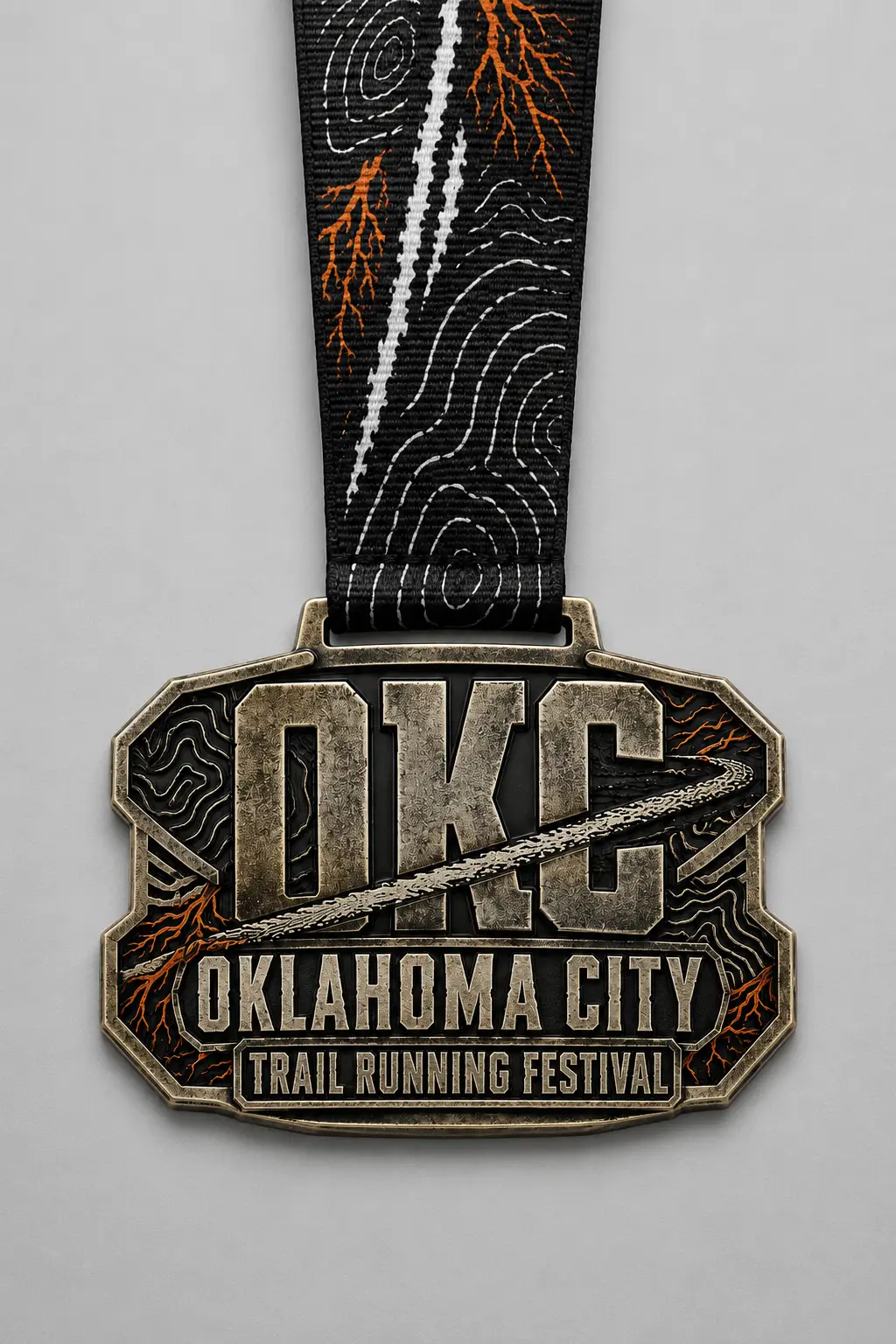 Bespoke running medal — Oklahoma City Trail Running Festival